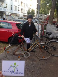 Stella with her beautiful bike, Cnl. Mustard