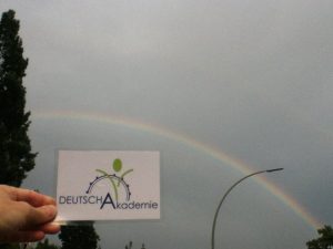 After last sundays' rainshower, we were able to see a rainbow stretching over Yorckstrasse